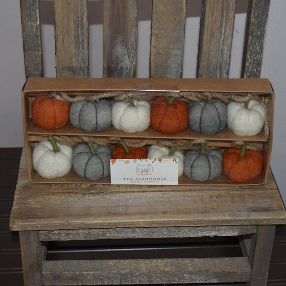 Rachel Ashwell The Farmhouse 6FT Felt Pumpkin Garland Fall Halloween Decor - Picture 8 of 10